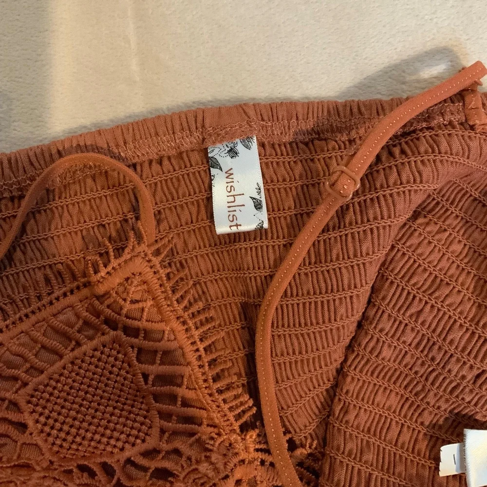 Wishlist Bralette L Rust/Terra Cotta Color Adjustable Straps fit Elastic Back